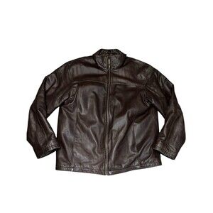 Vintage Boston Harbour Mens Soft Genuine Leather Jacket Full-Zip Front Size L